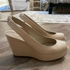 Stuart Weitzman wedge sling backs